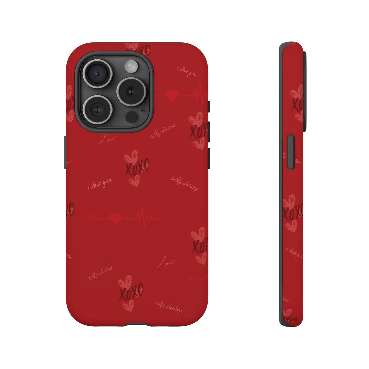 Red Heart Pattern Phone Case