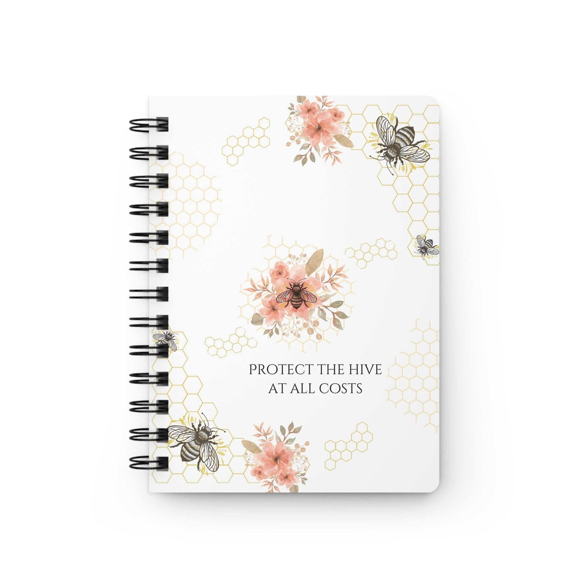 Protect the Hive – Floral Honeycomb Spiral Journal