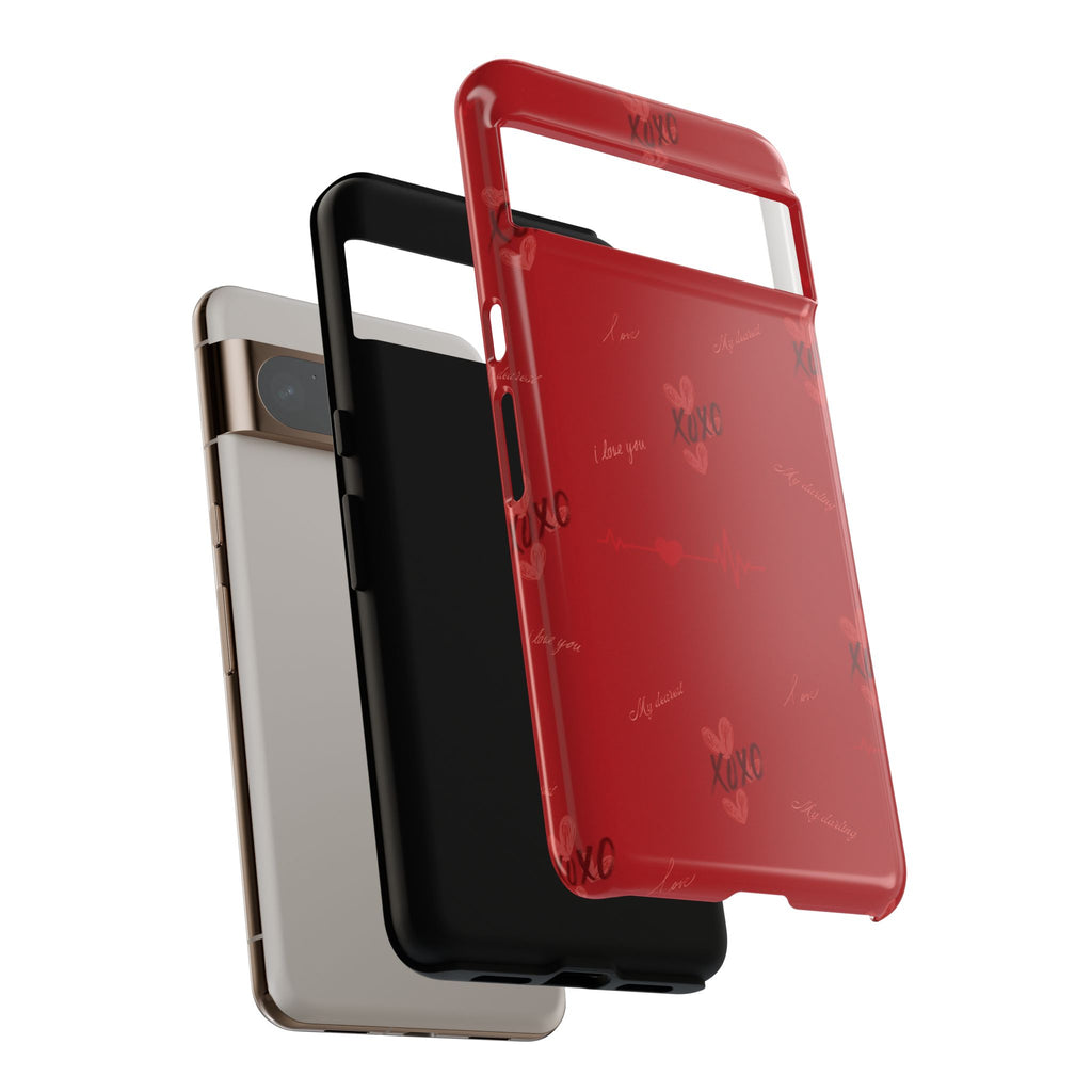Red Heart Pattern Phone Case