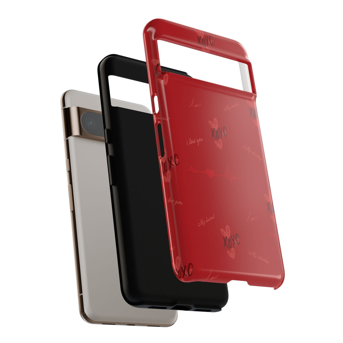 Red Heart Pattern Phone Case
