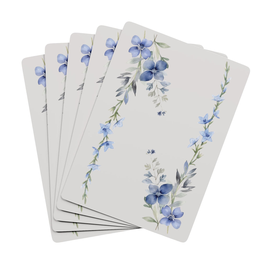 Blue Floral Playing Cards — Elegant Botanical Card Deck