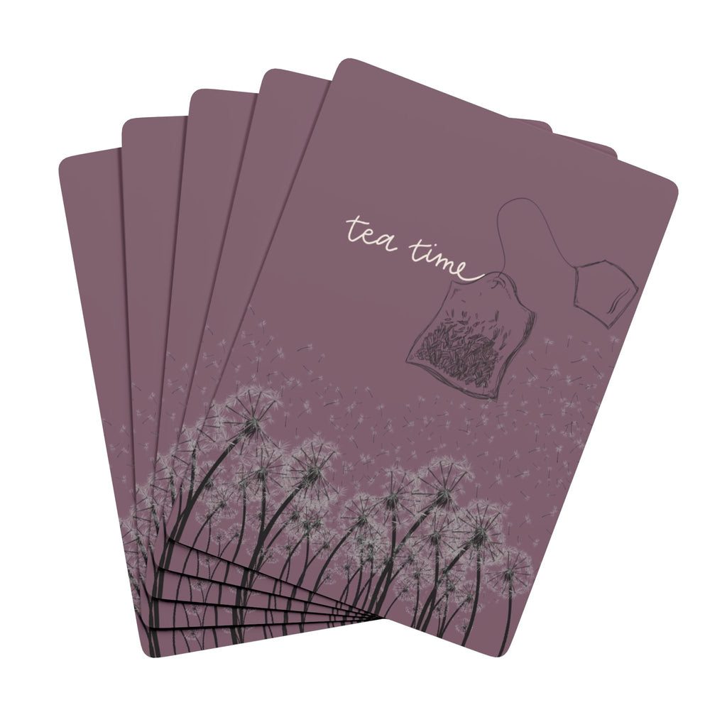 Tea Time Playing Cards — Floral Dandelion Design