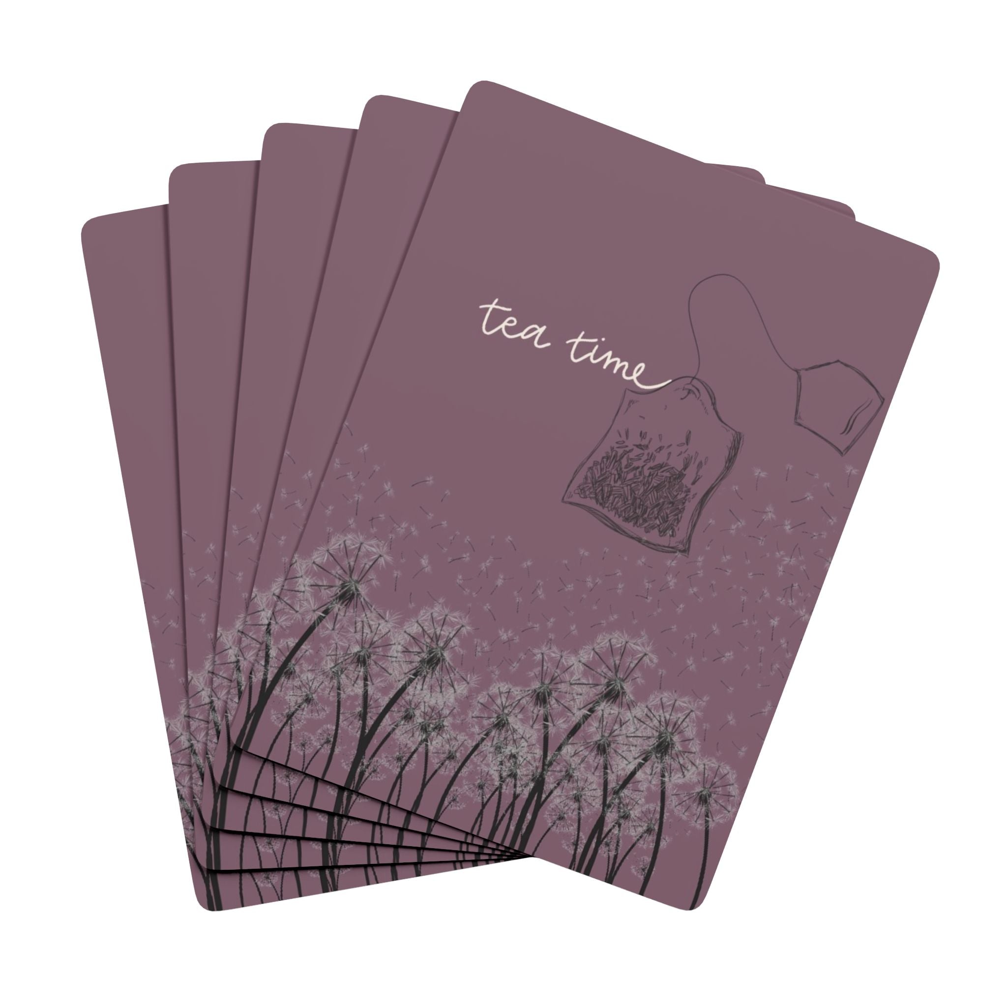 Tea Time Playing Cards — Floral Dandelion Design