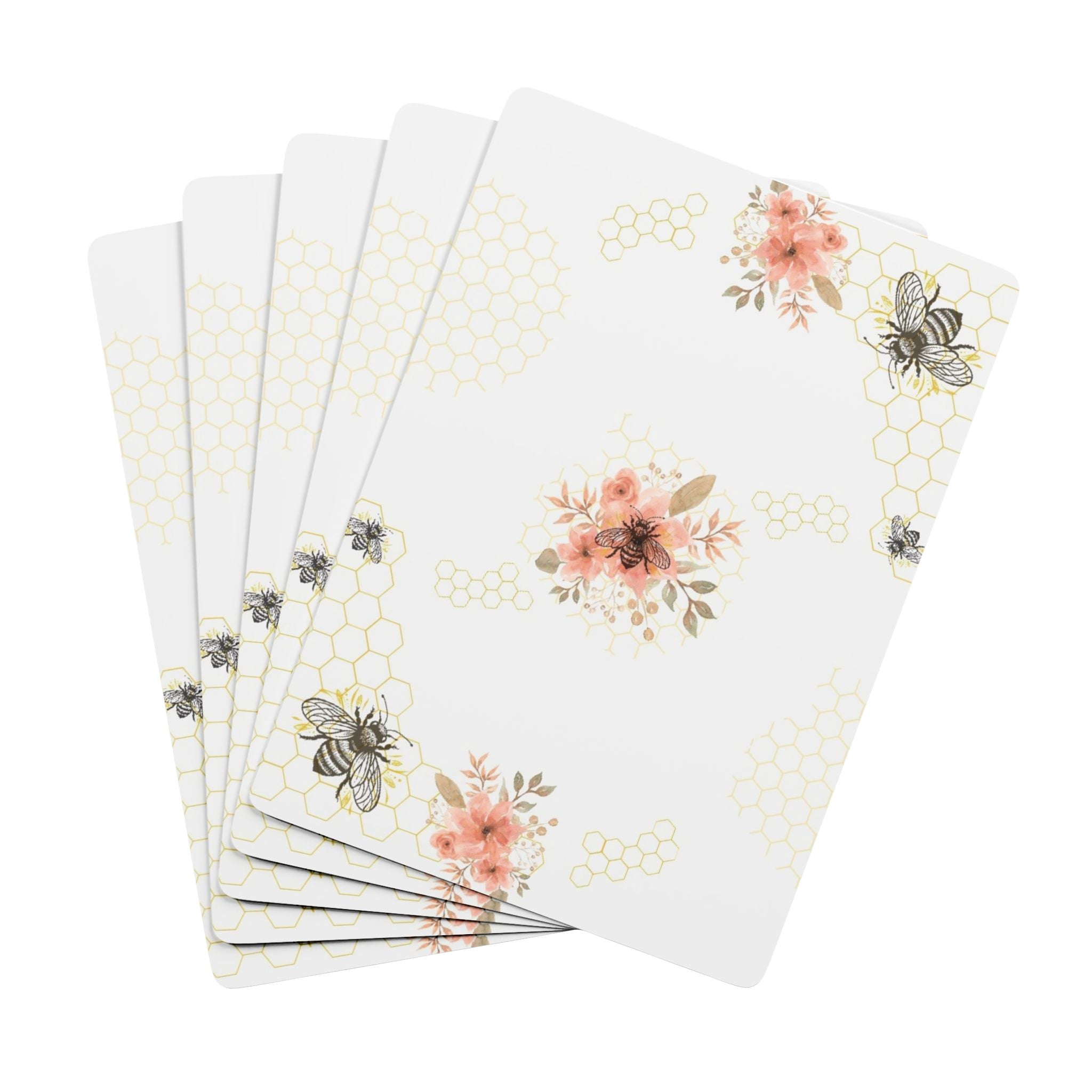 Floral Bee Playing Cards – Elegant Floral Card Deck