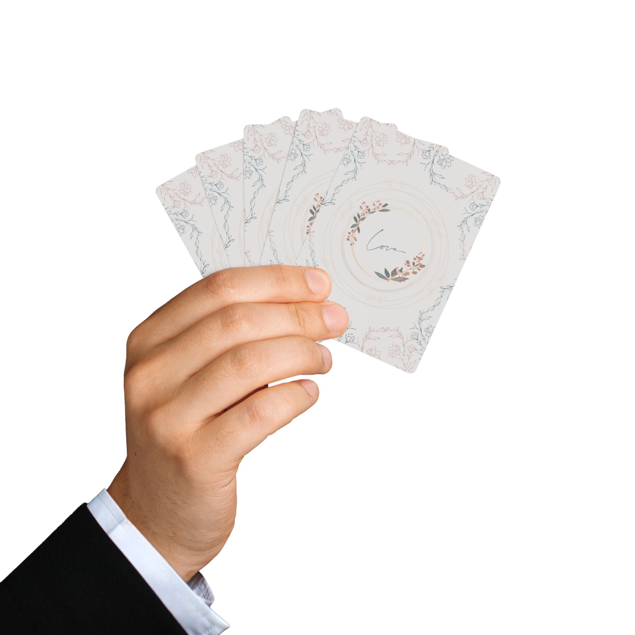 Floral 'Love' Playing Cards – Elegant Wedding & Romantic Game Deck
