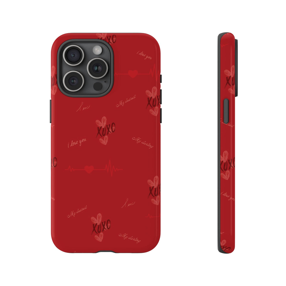 Red Heart Pattern Phone Case