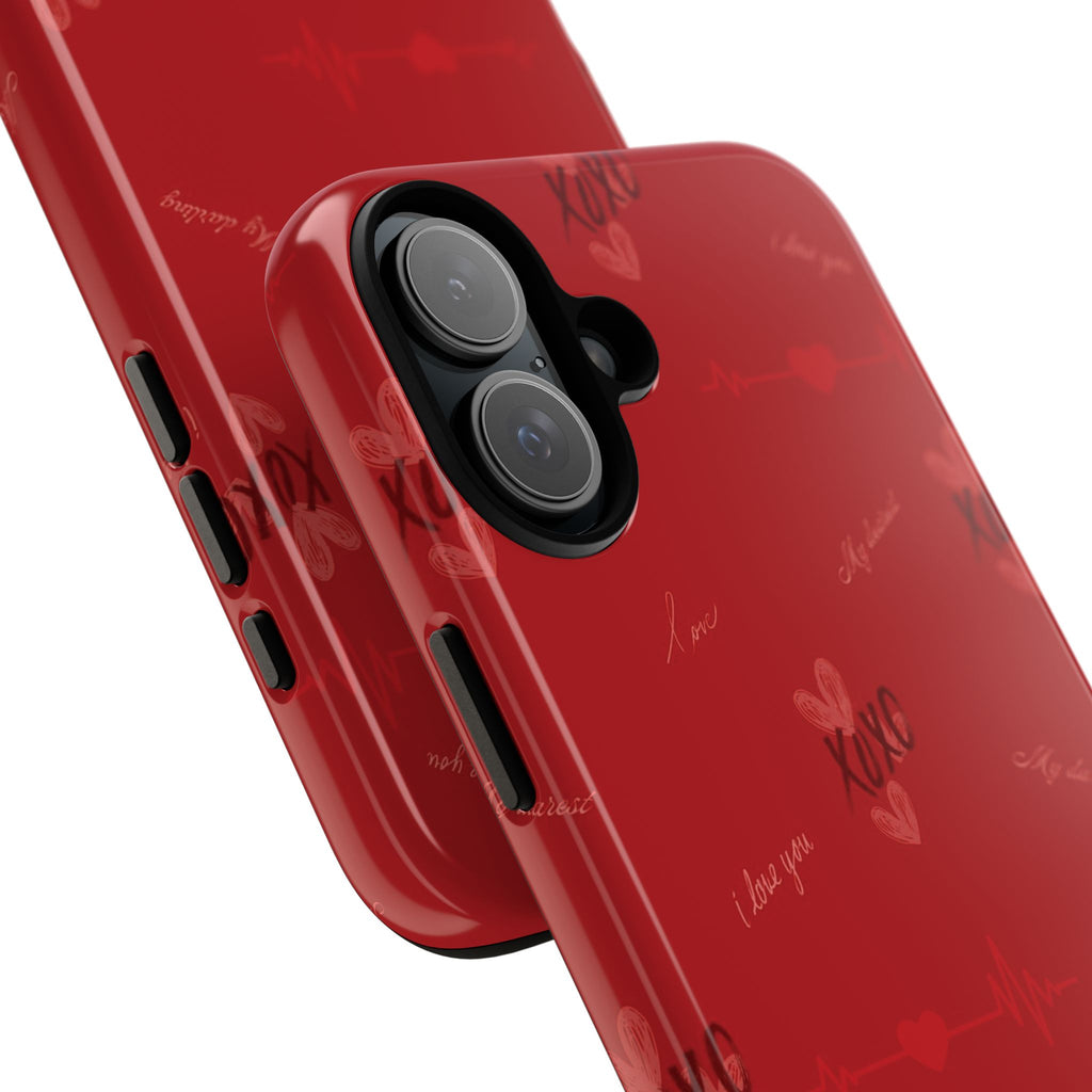Red Heart Pattern Phone Case