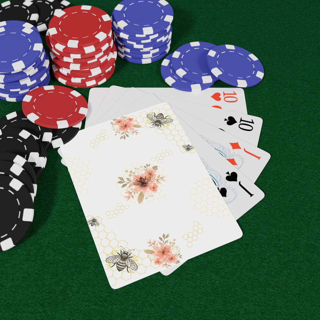 Floral Bee Playing Cards – Elegant Floral Card Deck