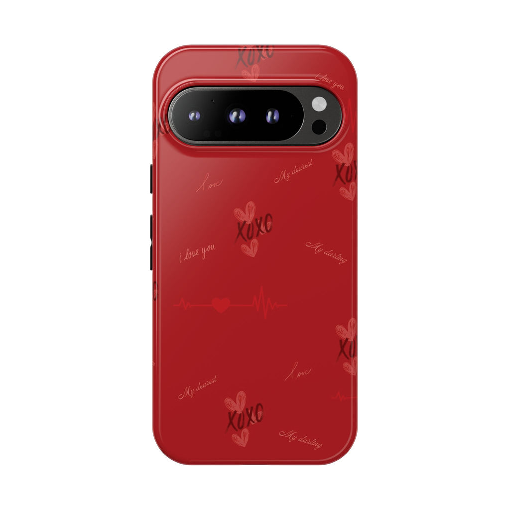 Red Heart Pattern Phone Case