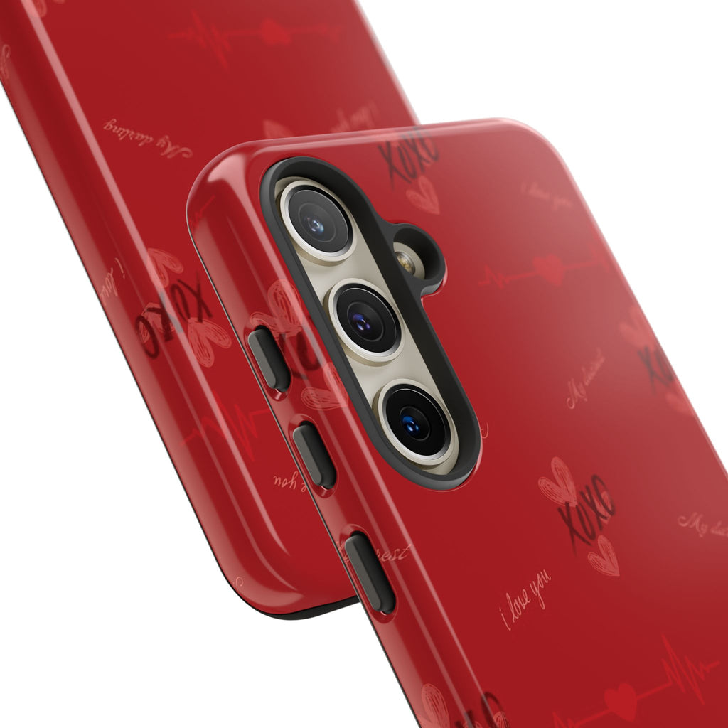 Red Heart Pattern Phone Case