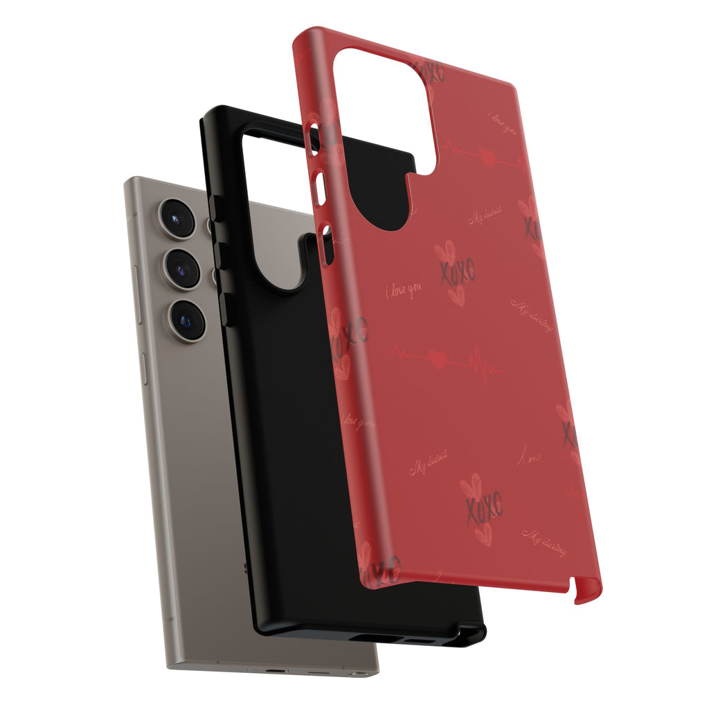 Red Heart Pattern Phone Case