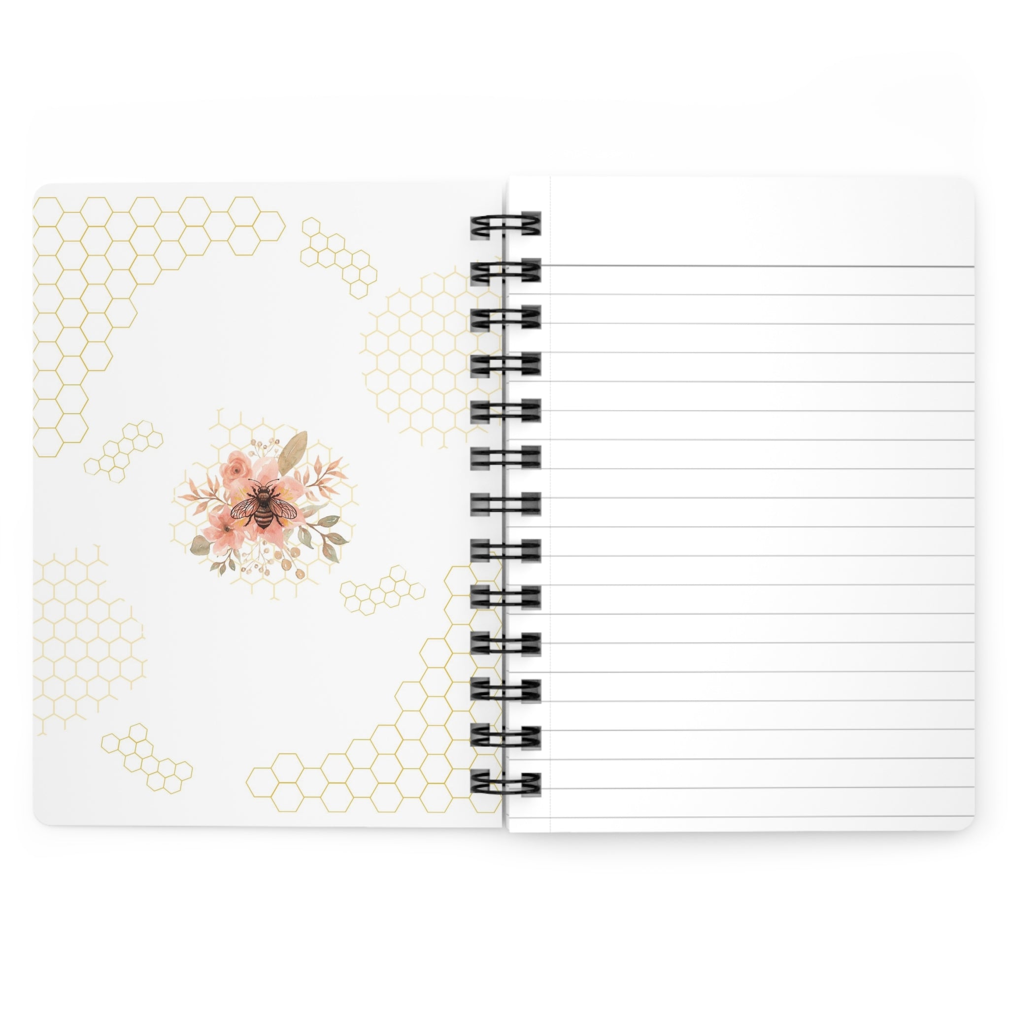 Protect the Hive – Floral Honeycomb Spiral Journal