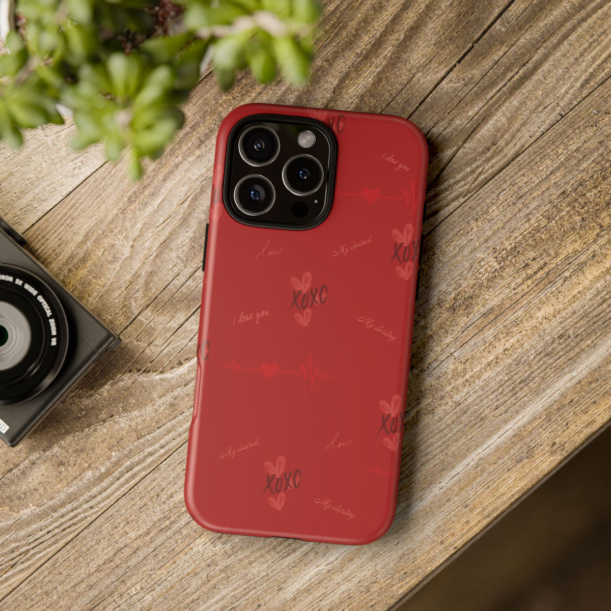 Red Heart Pattern Phone Case