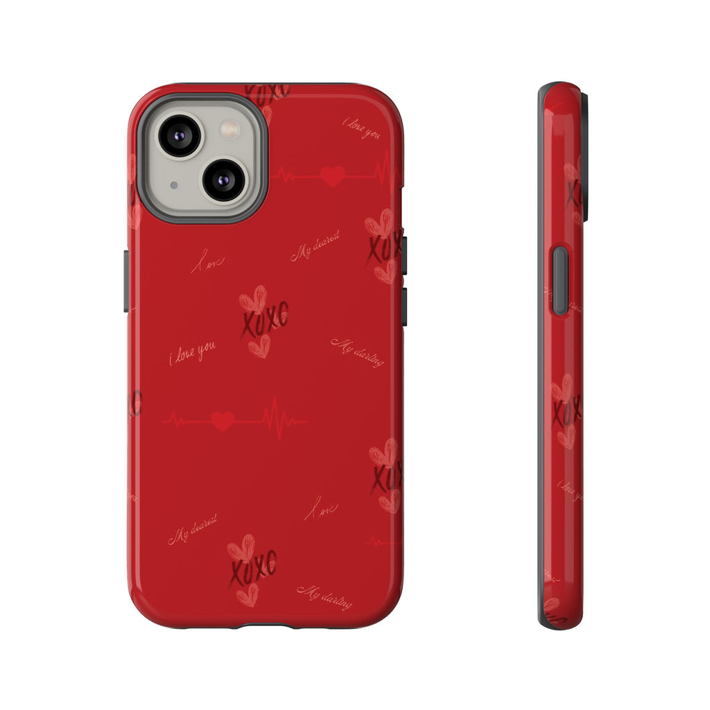 Red Heart Pattern Phone Case