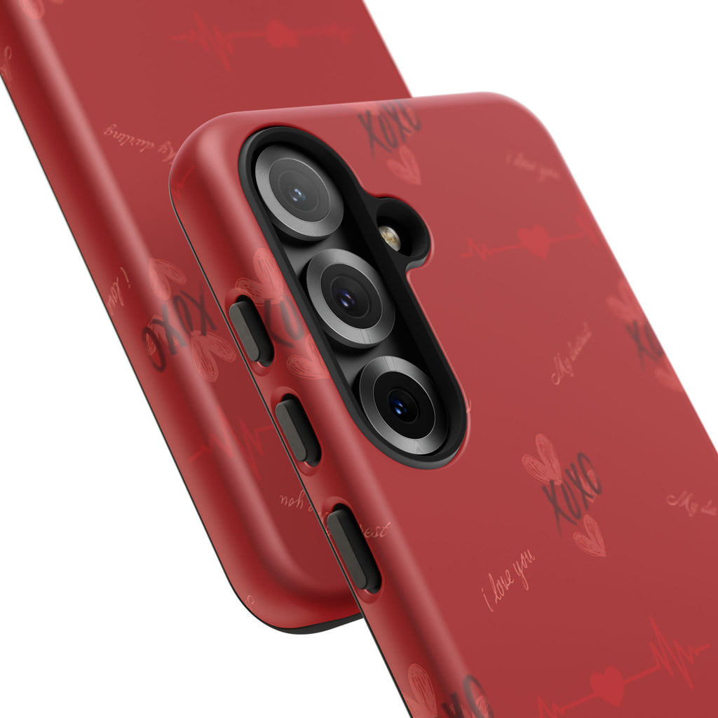 Red Heart Pattern Phone Case