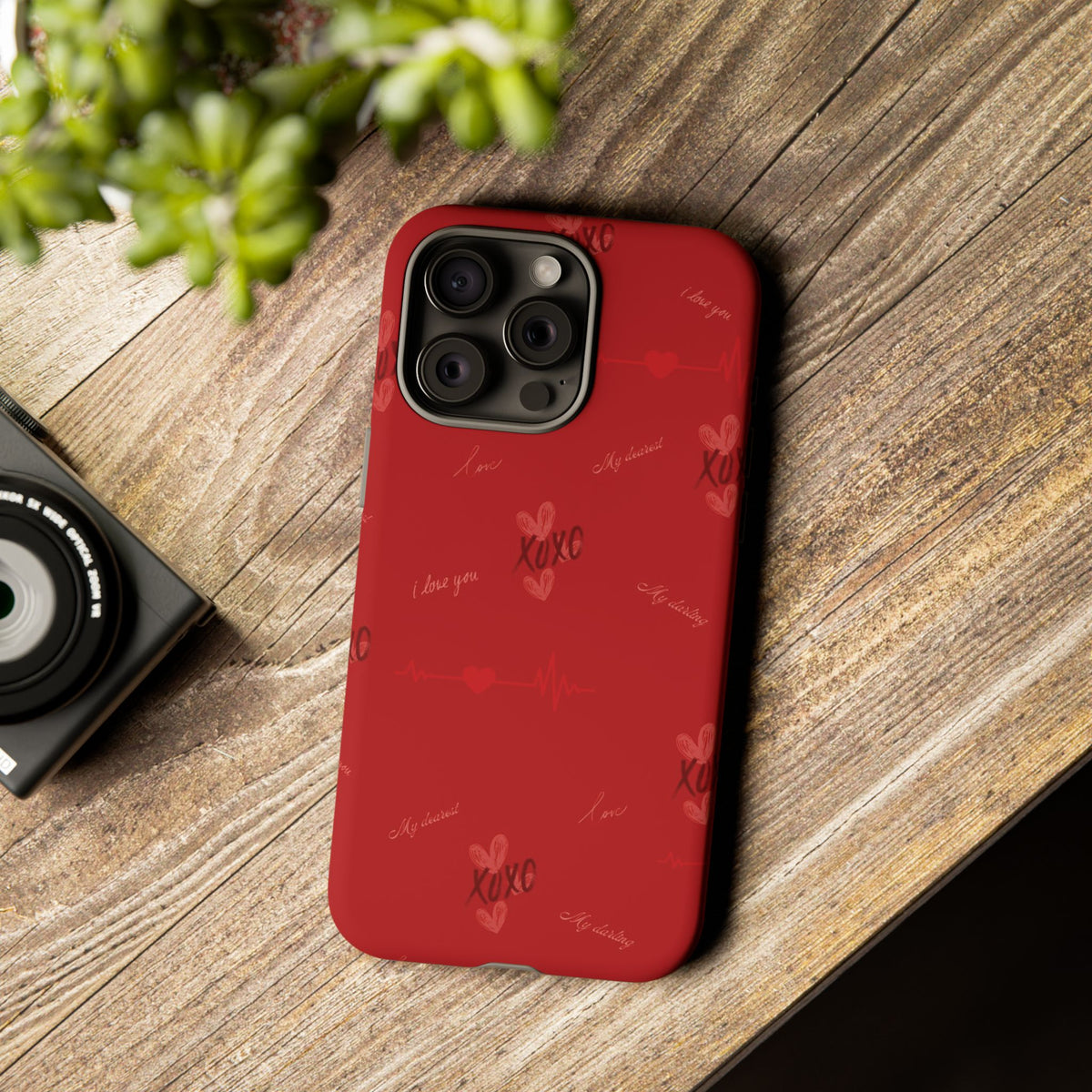 Red Heart Pattern Phone Case