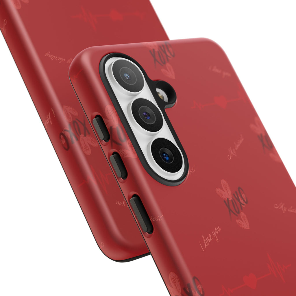 Red Heart Pattern Phone Case