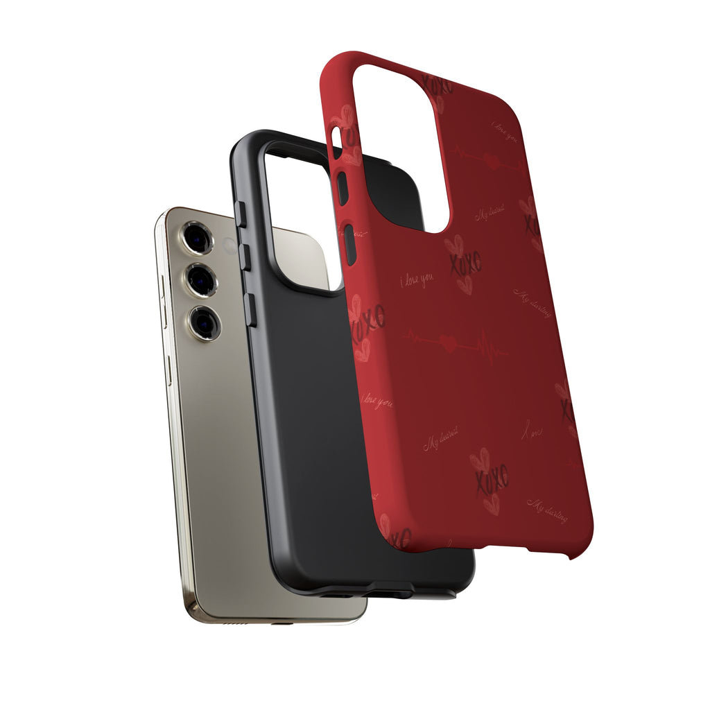 Red Heart Pattern Phone Case