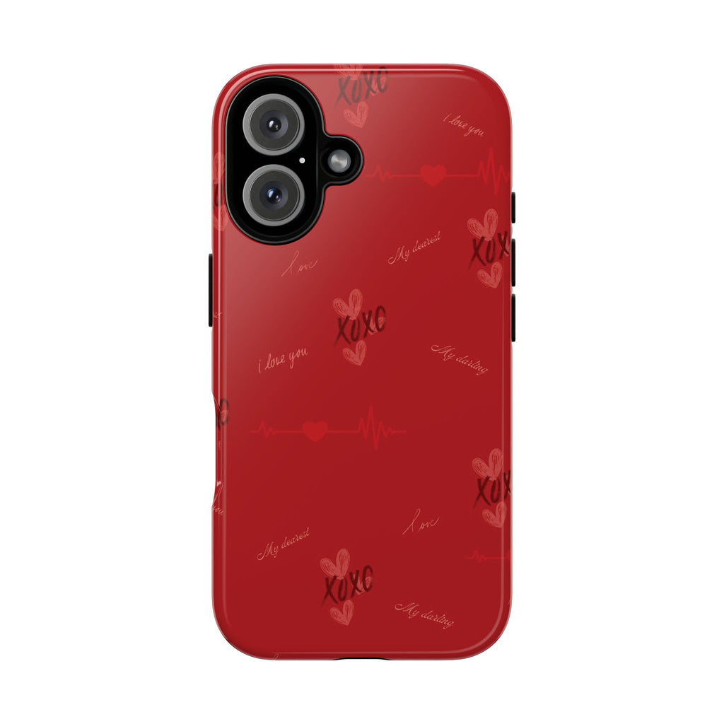 Red Heart Pattern Phone Case