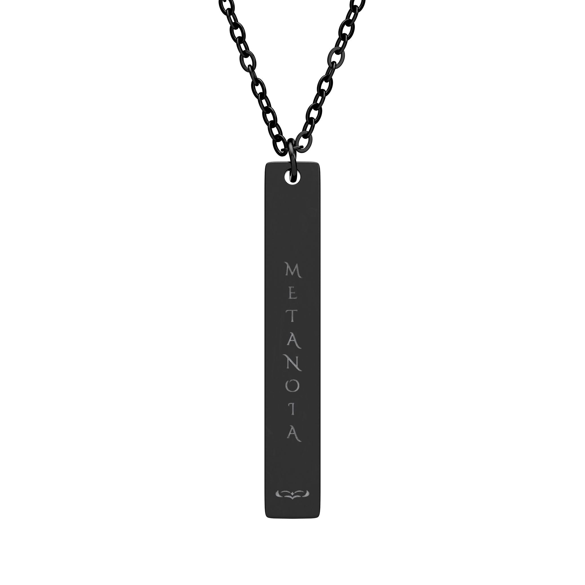 METANOIA Engraved Vertical Bar Necklace