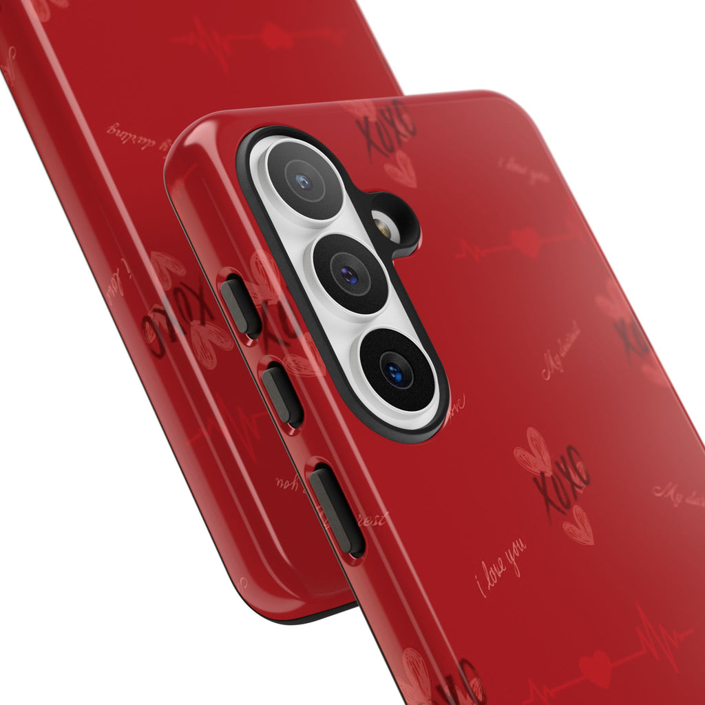 Red Heart Pattern Phone Case