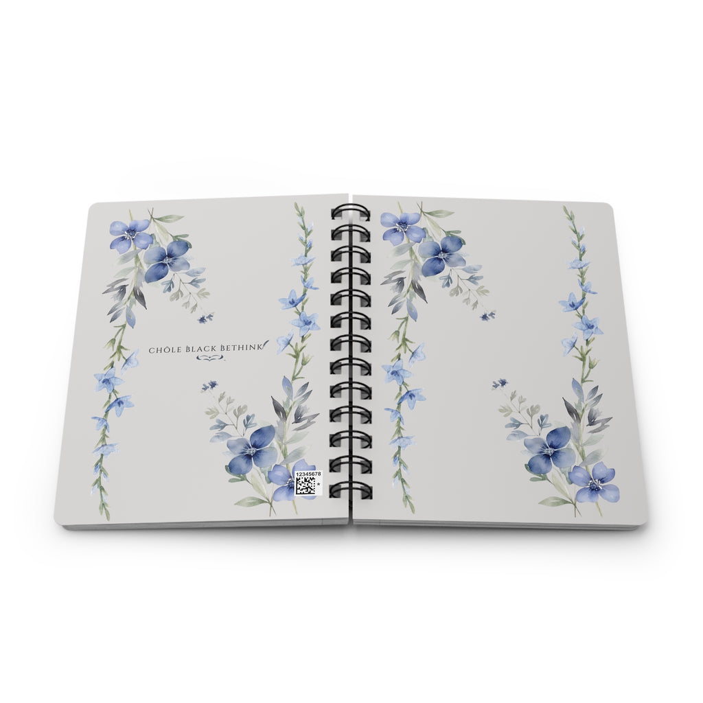 Petal Wash In Bloom - Blue Floral Spiral Journal