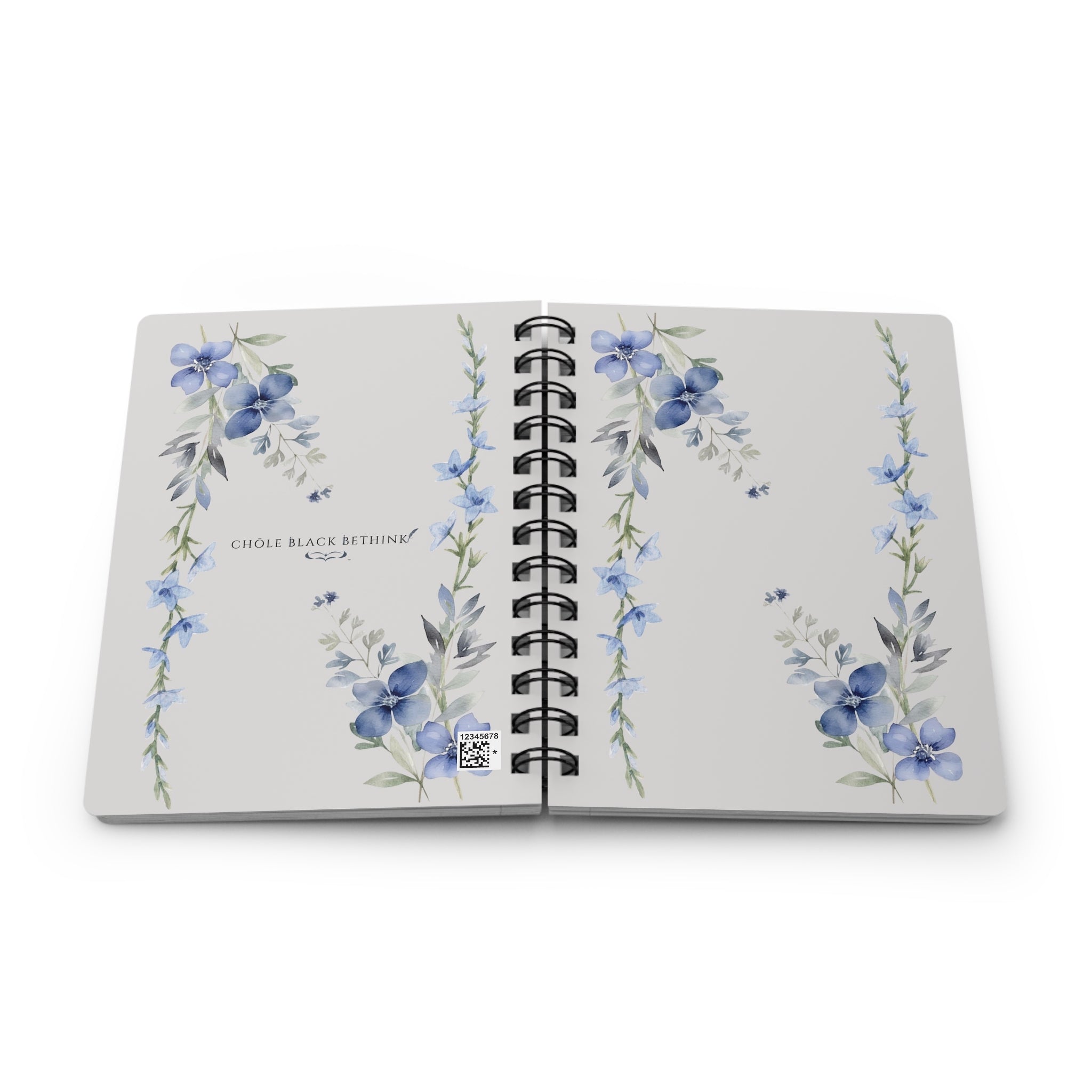 Petal Wash In Bloom - Blue Floral Spiral Journal