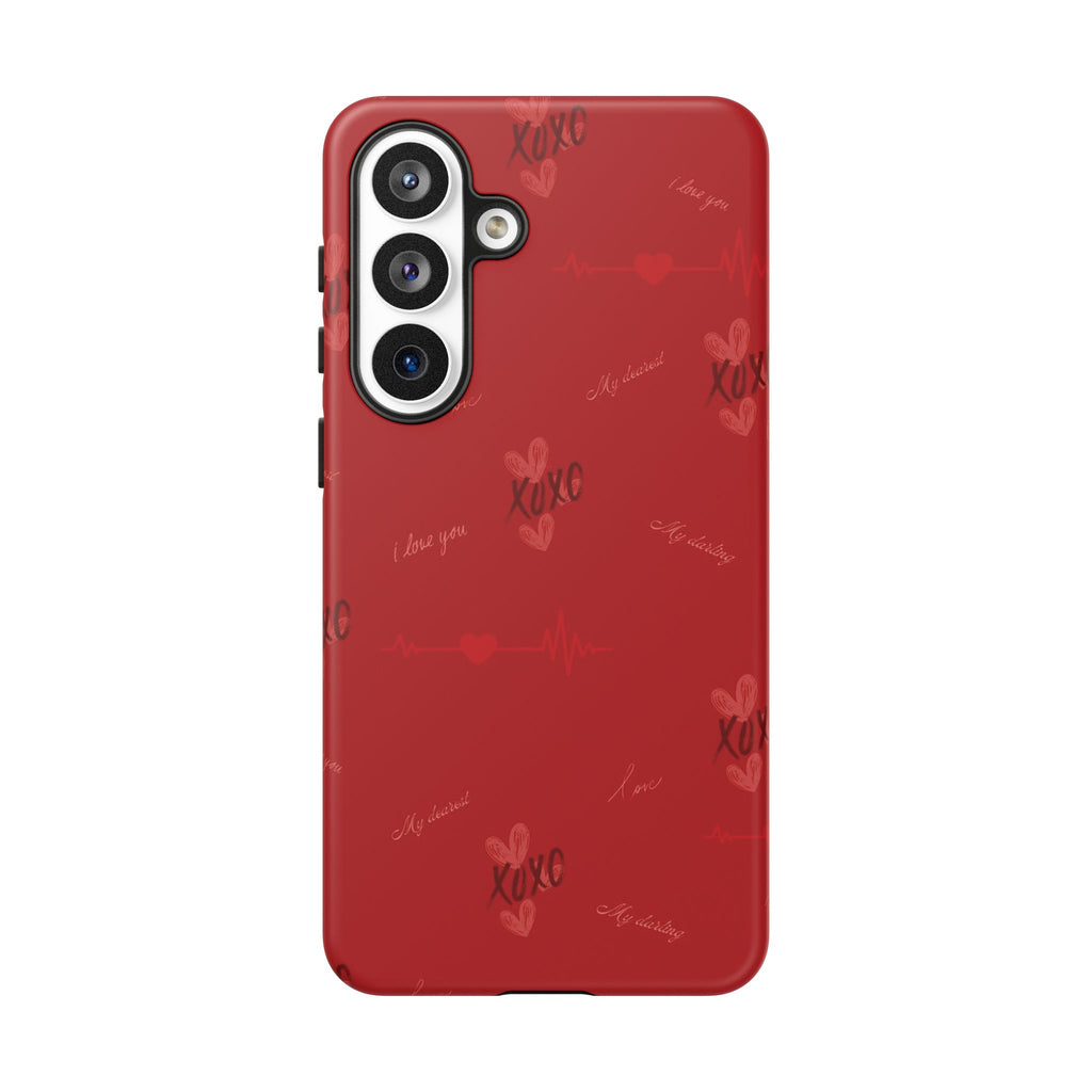 Red Heart Pattern Phone Case