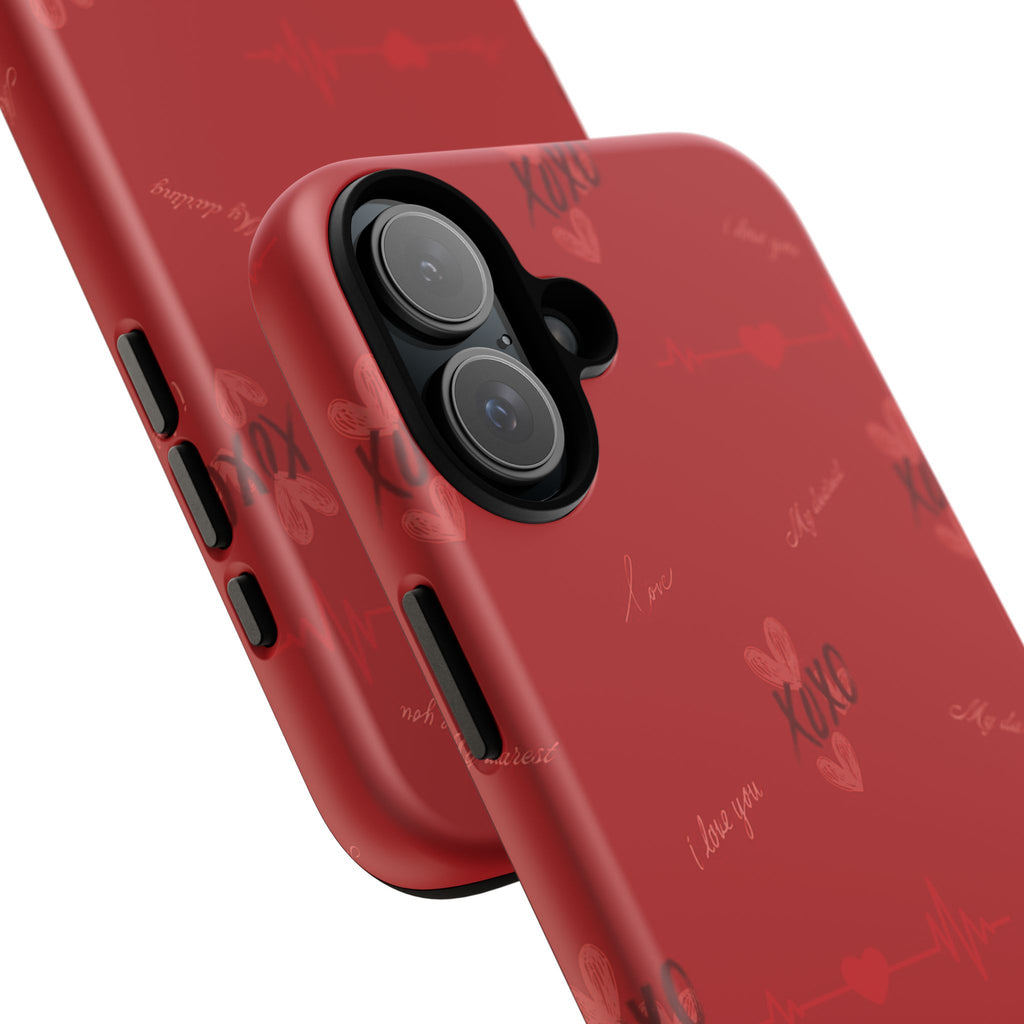 Red Heart Pattern Phone Case