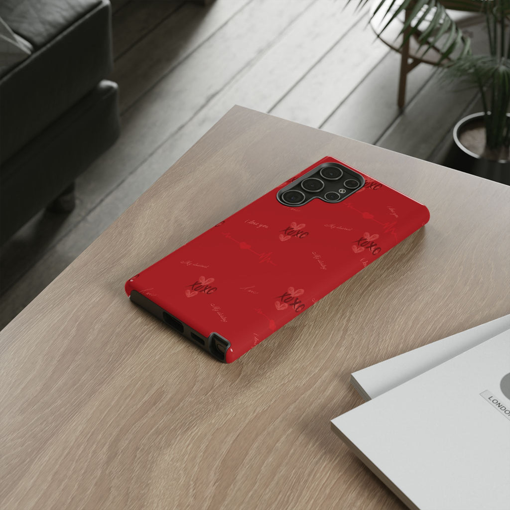 Red Heart Pattern Phone Case