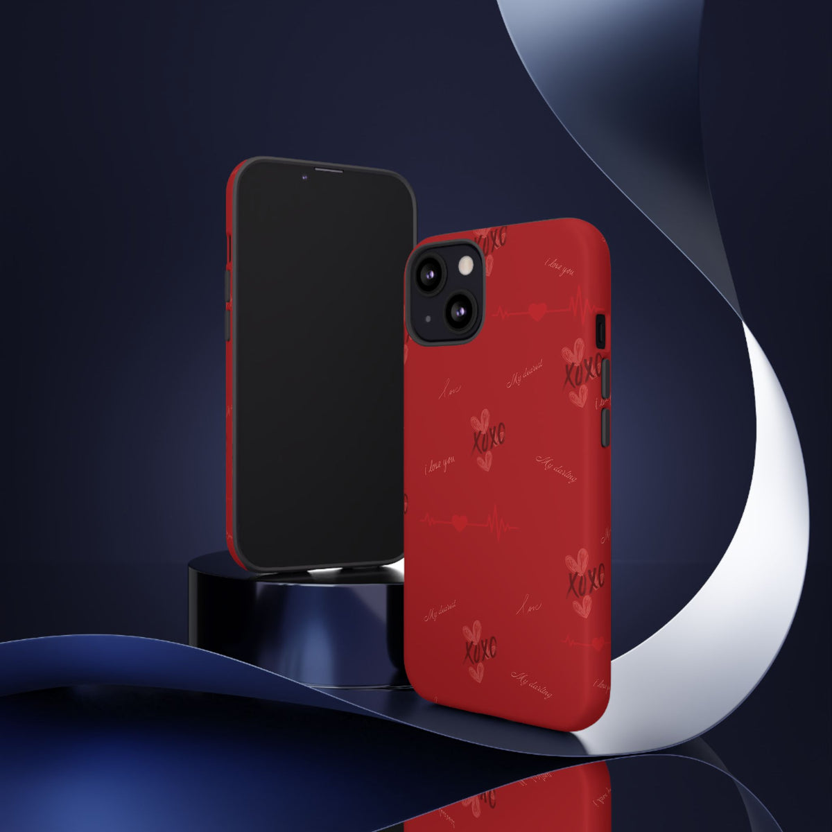Red Heart Pattern Phone Case
