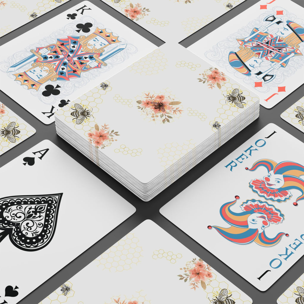 Floral Bee Playing Cards – Elegant Floral Card Deck