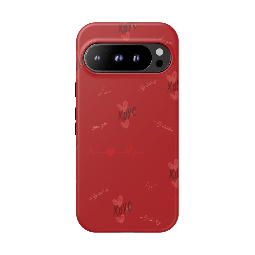 Red Heart Pattern Phone Case
