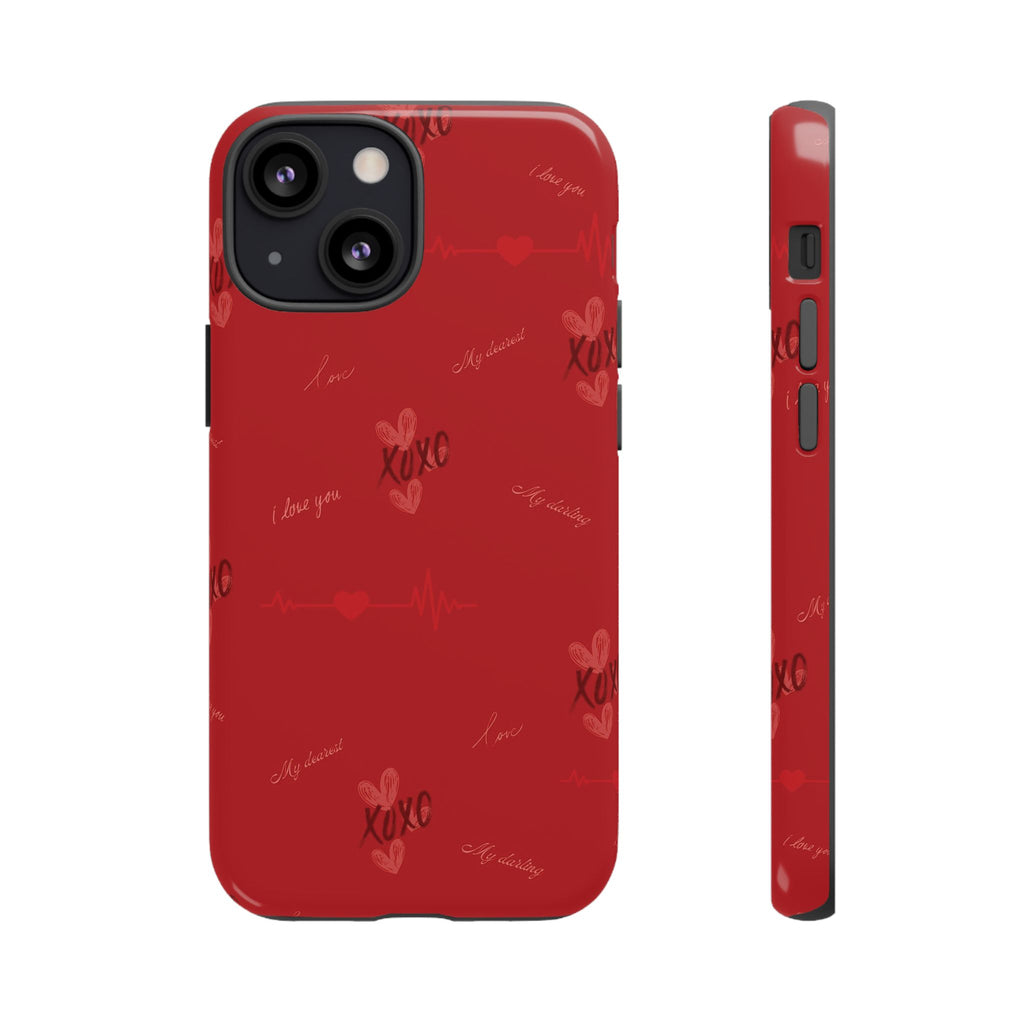 Red Heart Pattern Phone Case