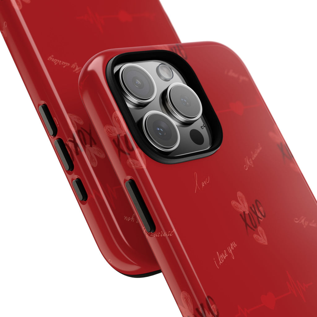 Red Heart Pattern Phone Case