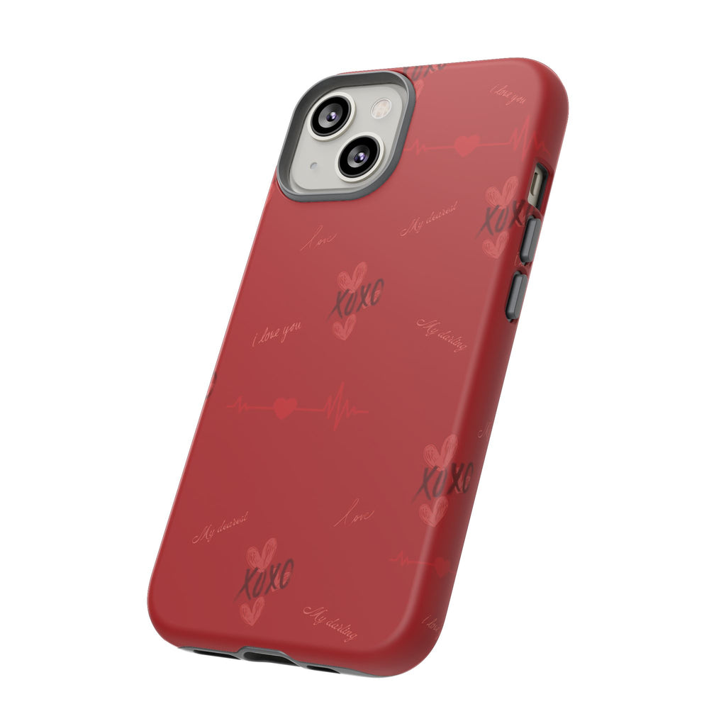Red Heart Pattern Phone Case