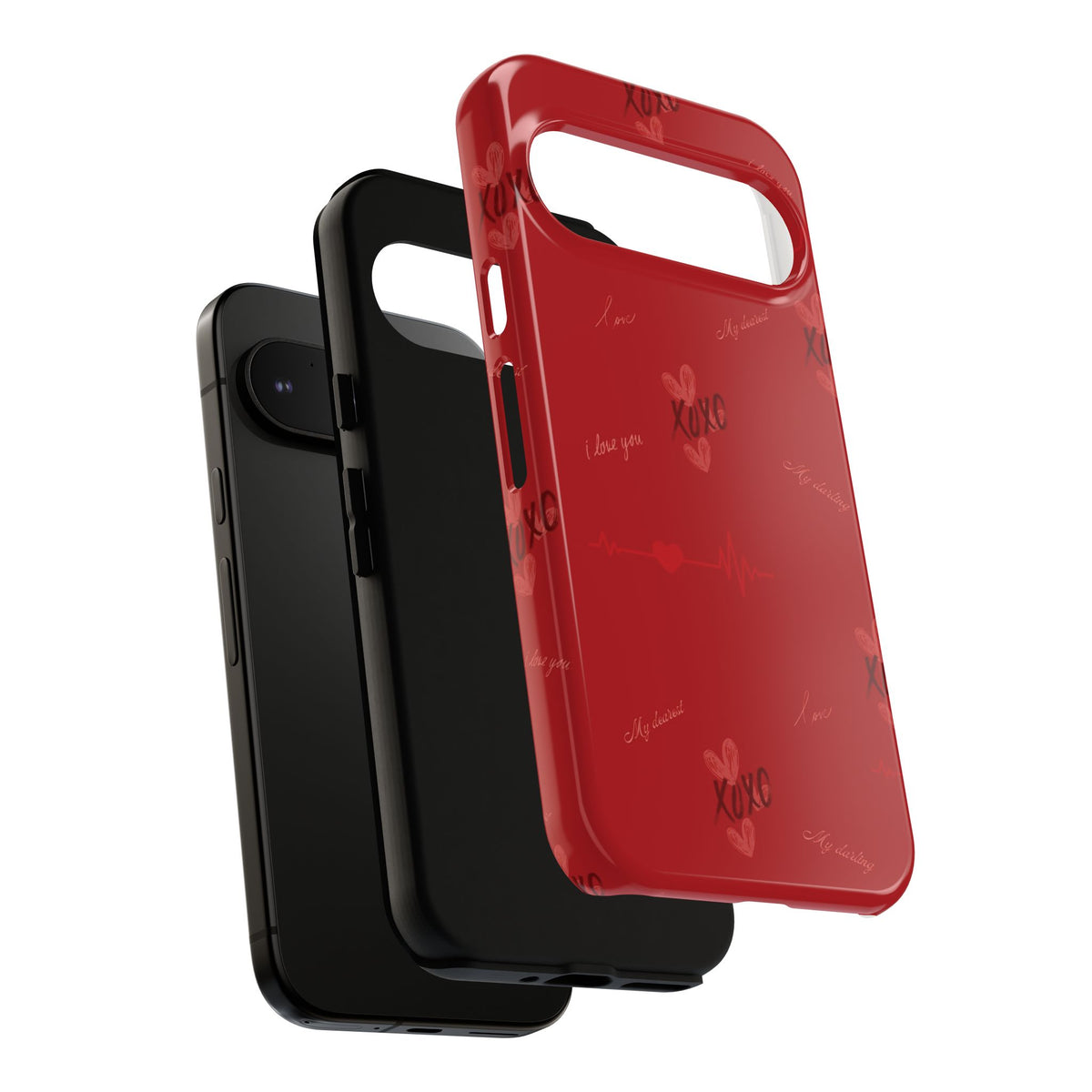 Red Heart Pattern Phone Case