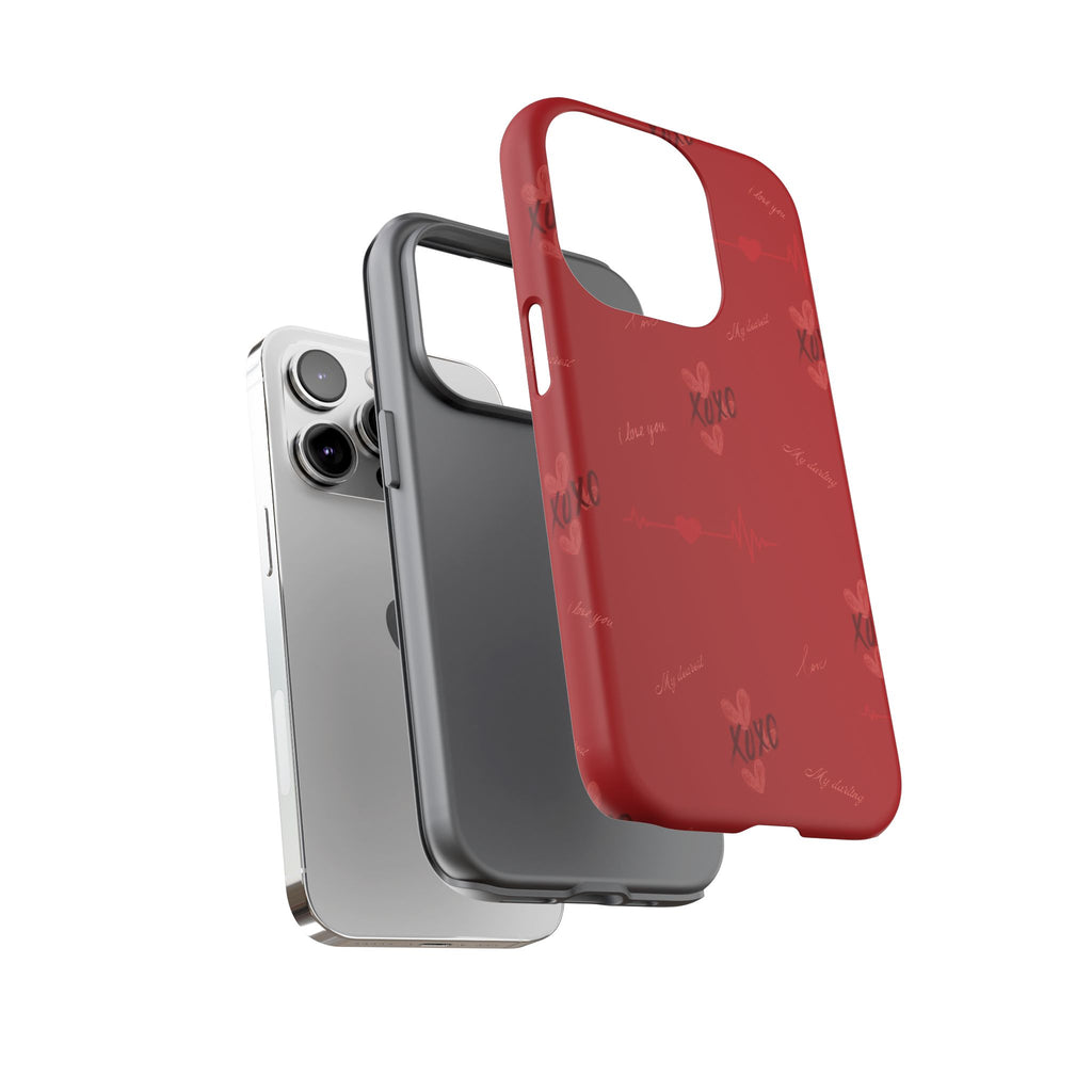Red Heart Pattern Phone Case