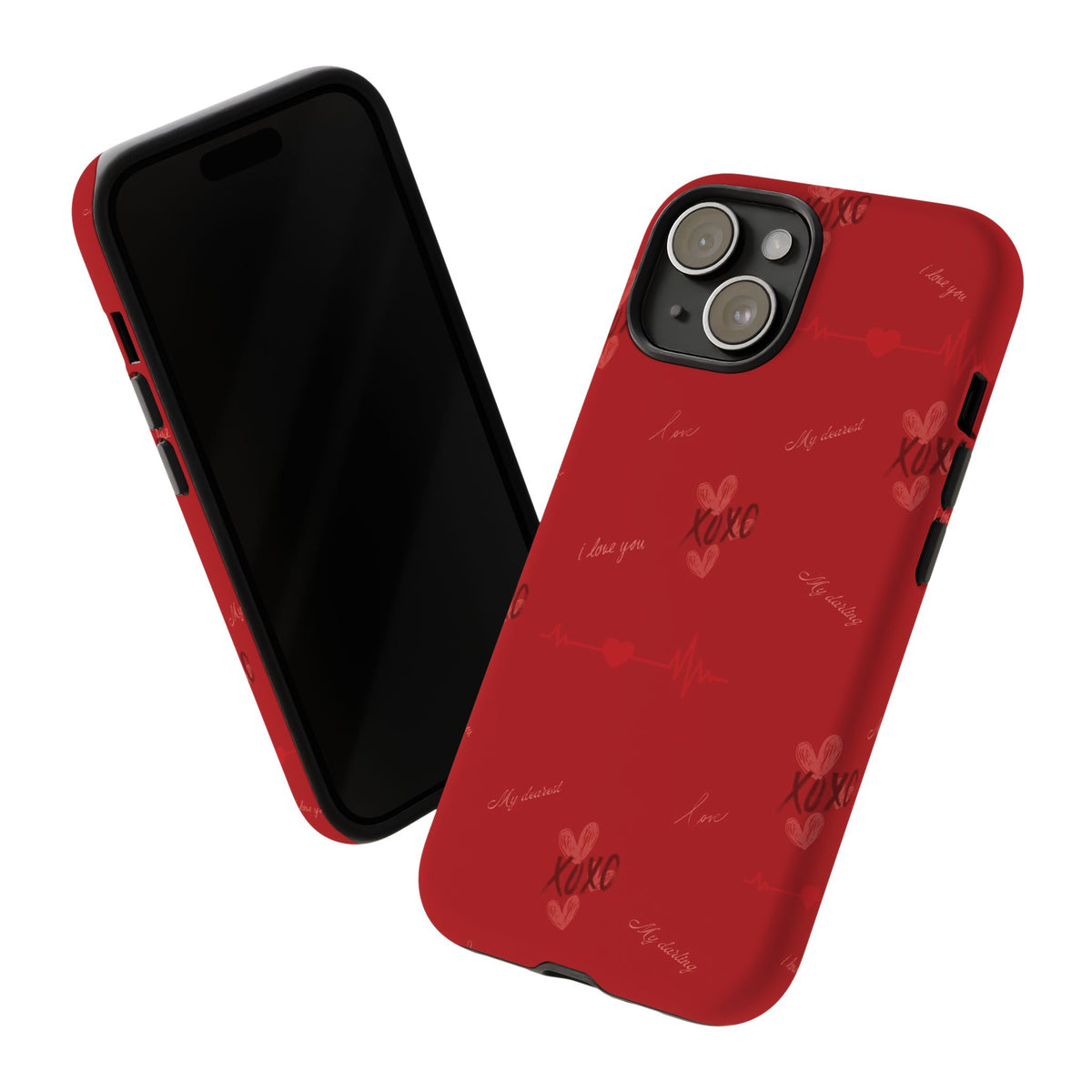 Red Heart Pattern Phone Case