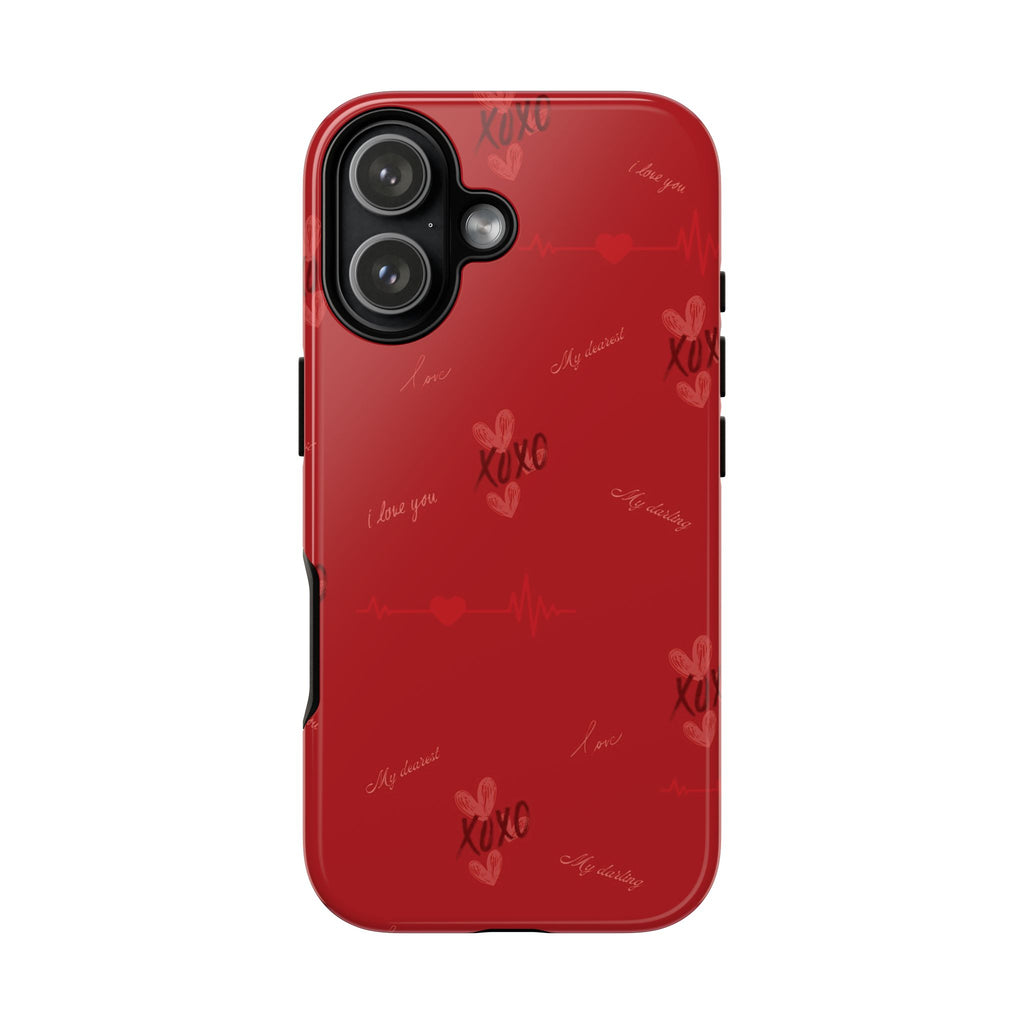Red Heart Pattern Phone Case