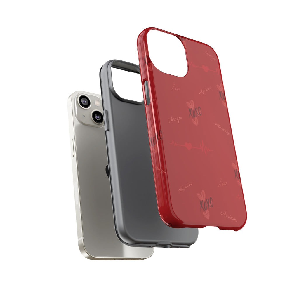 Red Heart Pattern Phone Case