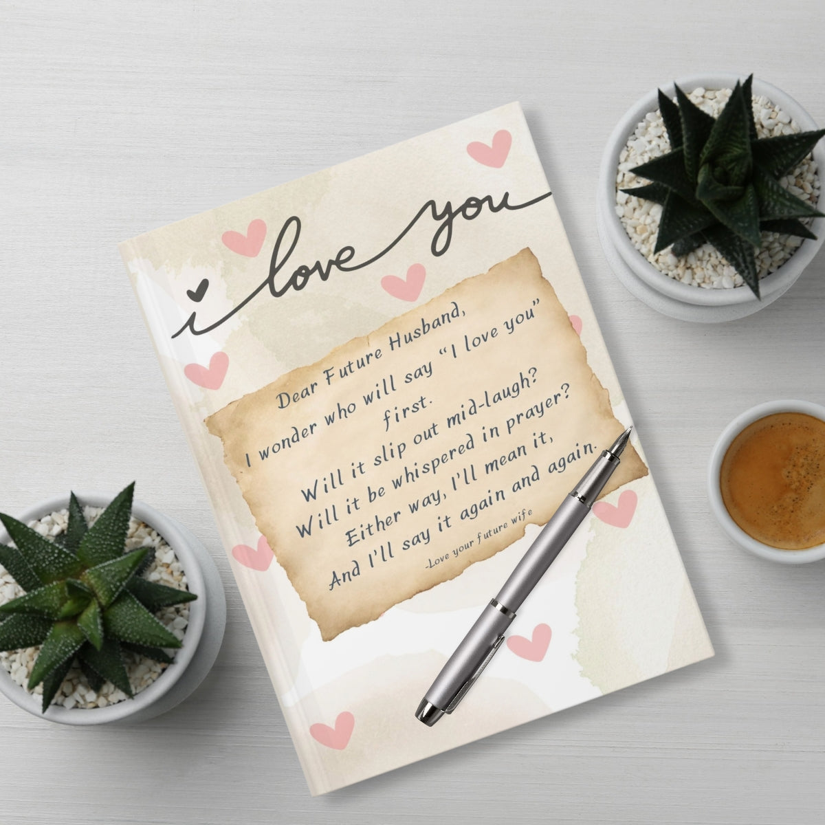 First “I Love You” - Hardcover Journal