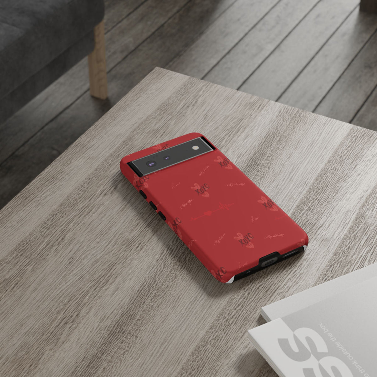 Red Heart Pattern Phone Case