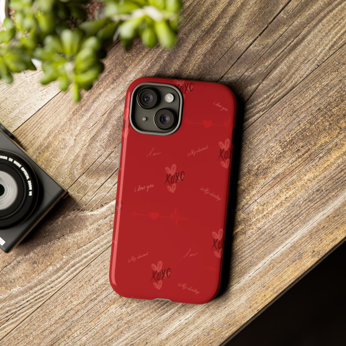 Red Heart Pattern Phone Case