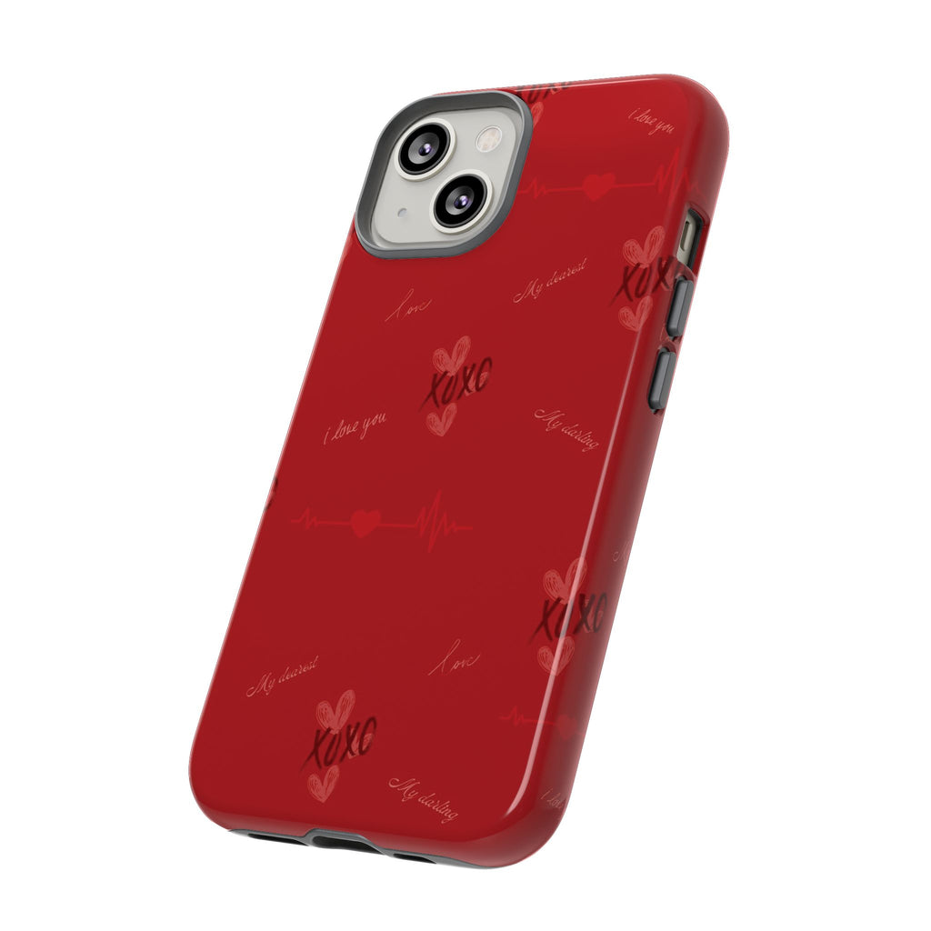 Red Heart Pattern Phone Case