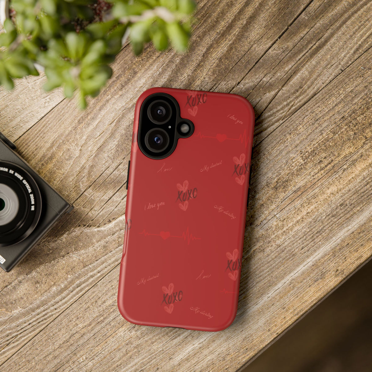 Red Heart Pattern Phone Case