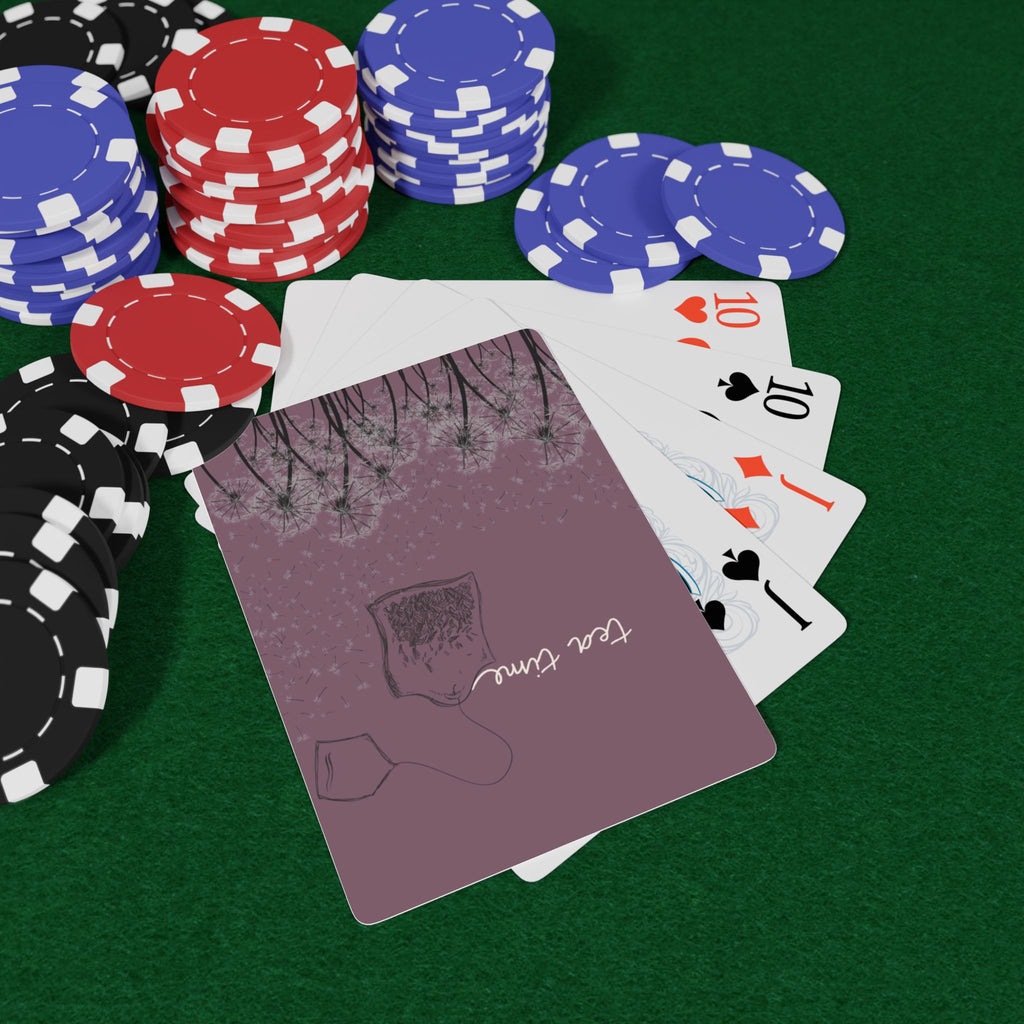 Tea Time Playing Cards — Floral Dandelion Design