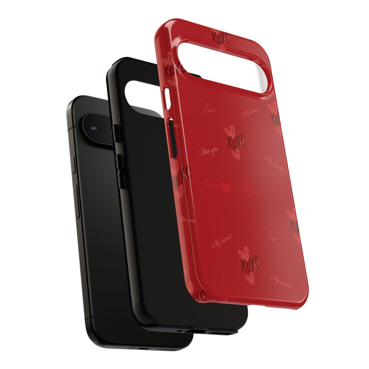Red Heart Pattern Phone Case