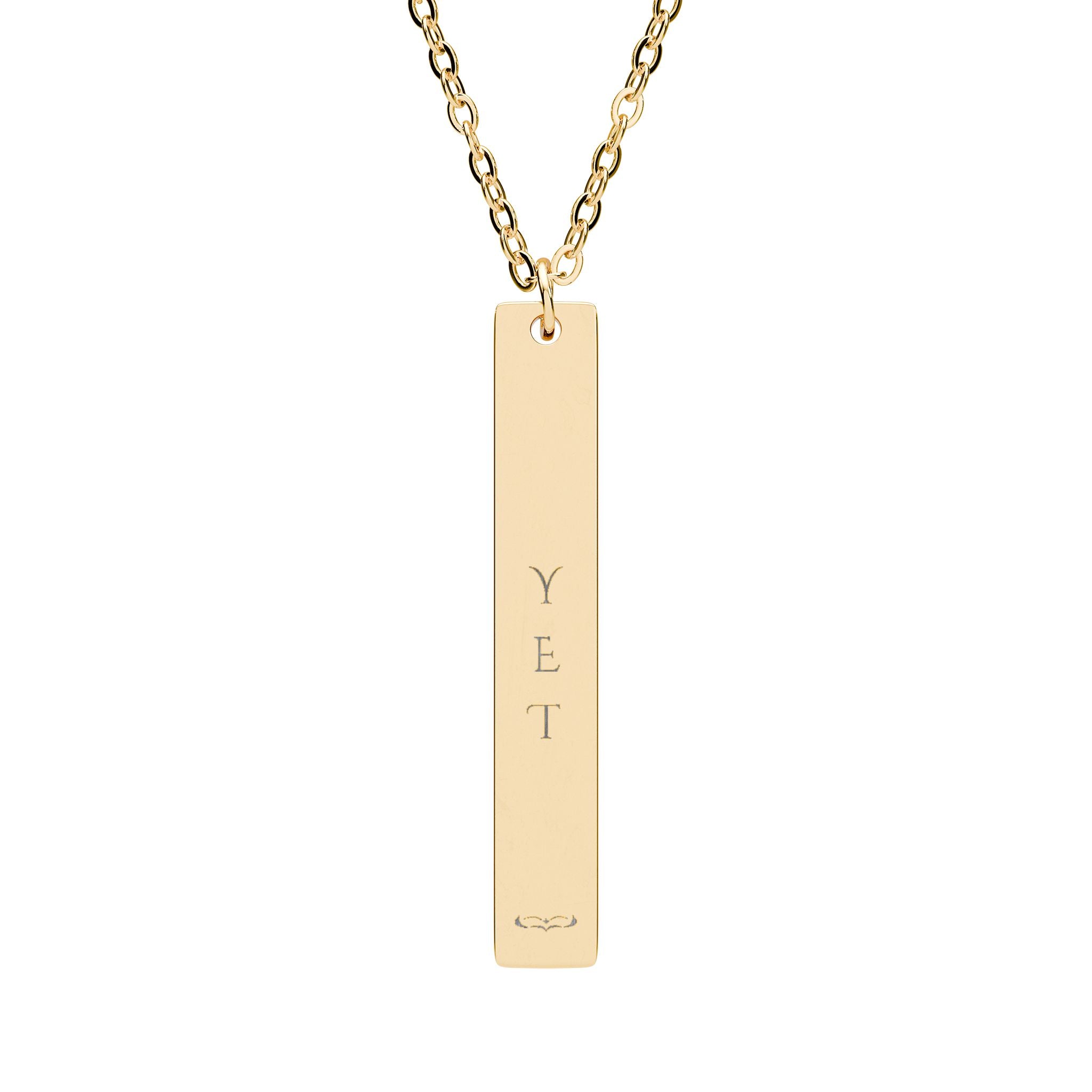 YET Engraved Vertical Bar Necklace