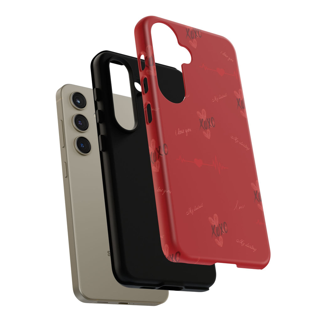 Red Heart Pattern Phone Case